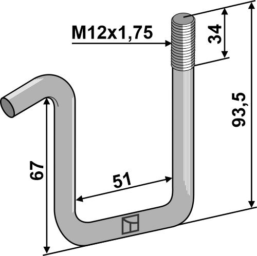Holder til Amazone Frame: 50x50 - Gjenger: M12x1,75