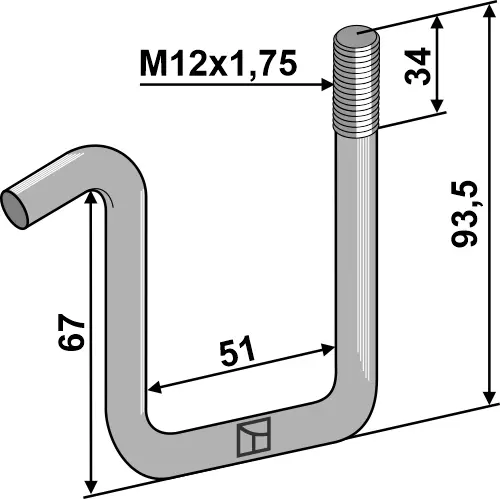 Holder til Amazone Frame: 50x50 - Gjenger: M12x1,75 