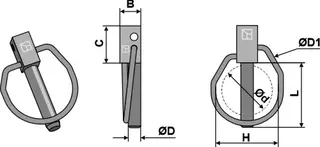 Sikringssplinter Ø4,5x32 Ø4,5 mm, lengde 32 mm