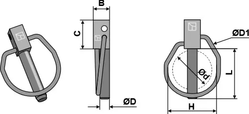 Sikringssplinter Ø4,5x32 Ø4,5 mm, lengde 32 mm 
