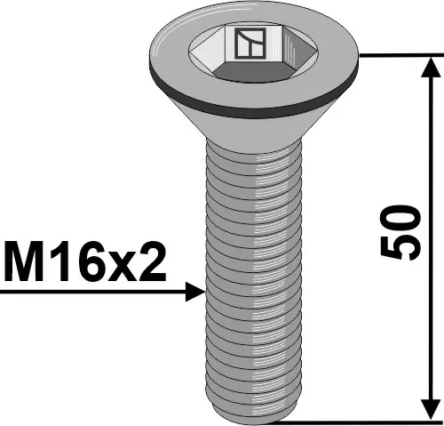 Hexagon socket screw M16x2, lengde 50 mm 