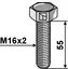 Hexagonbolt M16x2x55 M16x2, 55mm, kvalitet 10.9