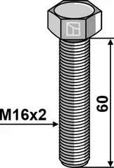 Hexagon bolt M16x2x60 M16x2, 60mm lengde