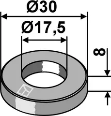 Vaskemaskin Ø30x8xØ17,5 Bergmann Ø30mm, tykkelse 8mm, Bergmann