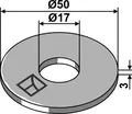 Skive ø50x3xø17 - DIN 9021 hull 17