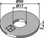 Skive Ø50x3xØ17 - DIN9021 Ø50, tykkelse 3, hull 17