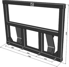 Feste for ballespyd, Euro 80x80, høyde 1100, lengde 1500