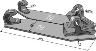 Connect slag 490 Hul 25,5 mm, lengde 490 mm