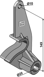 Låsekrok for frontlaster H: 149 mm, hull: 20 mm