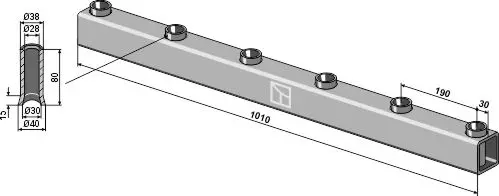 Rammestang for tine 1010mm Lengde 1010mm, 72x72 