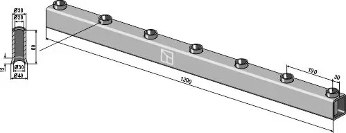 Rammerør 72x72 til ukjent merke Lengde 1200 mm - Hullavstand 190 mm 