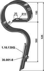 Rett harvetann til Amazone Dimensjoner: 32x12, høyde: 525