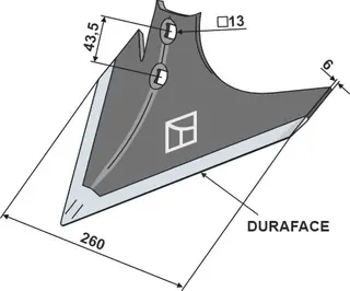 Gåsefot skjær 260 mm Duraface