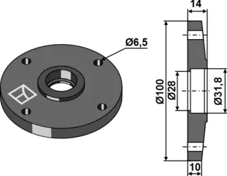 Hjullager for skive Passer til ukjent merke
