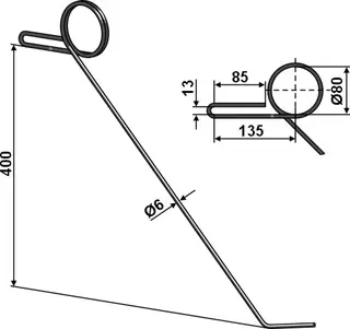Torsion following tine - høyre Passer til ukjent modell