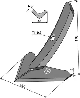 Gåsefotskjær 165 mm 165x4 mm