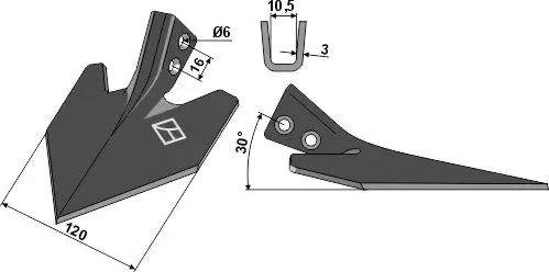 Furerenser til ukjent merke 120 mm - 30° arbeidsvinkel 