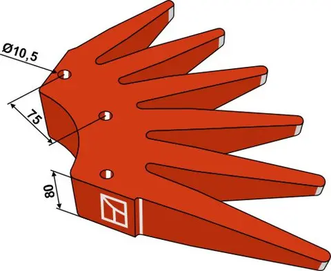 Fingerstjernehjul Ø700mm hull 10,5, avst. 75