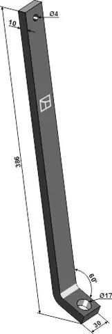 Shank assembly for finger weeder Ø250mm / Ø290mm