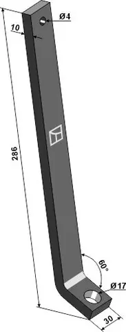 Shank assembly for finger weeder Ø250mm / Ø290mm, ukjent merke