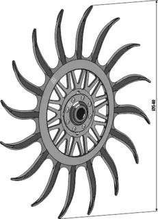 Rotary hoe ring med nav Passer til ukjent merke og modell