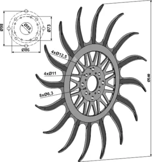 Rotary hoe ring Passer til ukjent merke