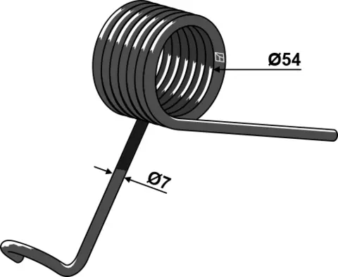 Torsjonsfjær høyre til John Deere Ø54 x 7 mm - Passer til John Deere