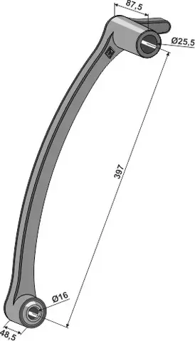 Arm for Stjernerullerenser m. langt nav hull 25,5