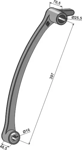 Monteringsarm for rotary hoe Passer til ukjent merke, kort hub 