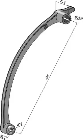 Arm for Stjernerullerenser m. kort nav hull 25,5