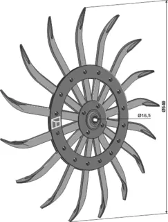Rotary hoe ring med nav Til ukjent merke/modell