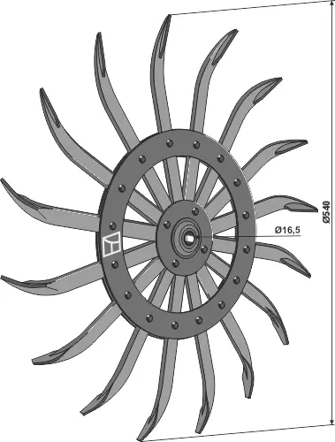 Rotary hoe ring med nav Til ukjent merke/modell 