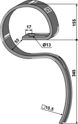 Harrow tine ''Agrilla cobra'' Passer til ukjente modeller