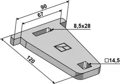 Plate 120x10x90 120x10x90 mm, ukjent maskinmerke