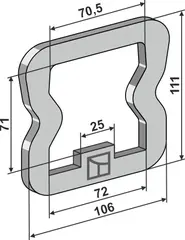 Plate 111x6x106 Ukjent merke, 111x6x106 mm