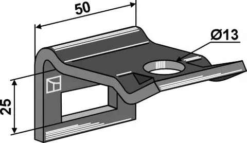 Holder til tind 50x6 hull 13