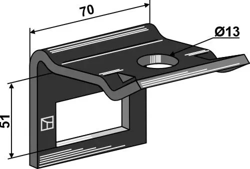 Klemme for tine 45x12 Passer til rammer 40x40 