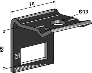 Clamps for tine 45x10 45x10 med forsterkningsfjær