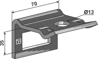 Klemme for tine 45x12 Passer til rammer 50x12