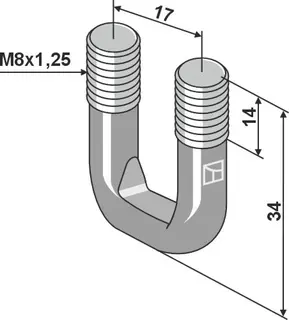 Stirrup bolt til Lemken M8x1,25, lengde 14mm