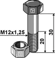 Bolt M12x1,25x30 12.9 m/mutter