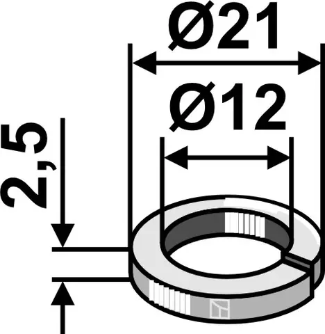 Delt skive Ø21x2,5xØ12 Ø21x2,5xØ12, tilbehør