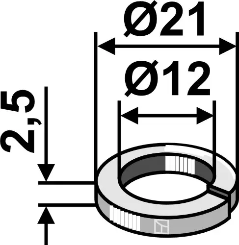 Delt skive Ø21x2,5xØ12 Ø21x2,5xØ12, tilbehør 