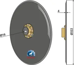 Såskive Ø322 til Klever Ø322, hull 16, tykkelse 4