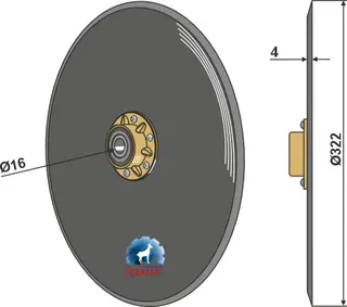Såskive Ø322 til Klever Ø322, hull 16, tykkelse 4
