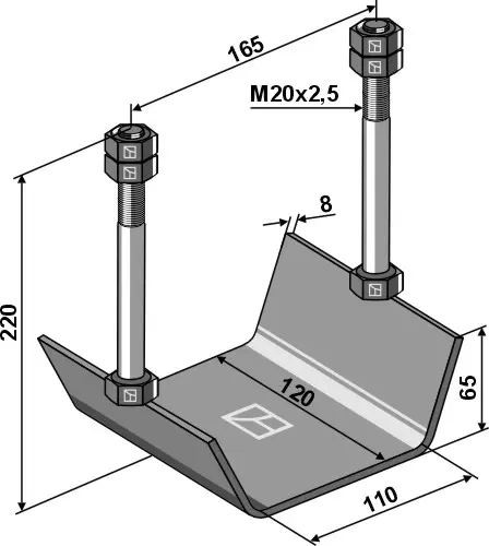 Lagerbeskyttelsesbrakett M20x2,5, tykkelse 8 mm 