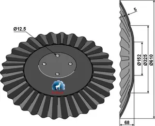 Razor Disc Ø610x5 til Niaux Ø610, tykkelse 5, 32 bølger