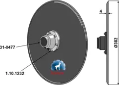 Såskive Ø382x4 til Väderstad Diameter: Ø382, tykkelse: 4