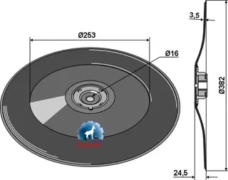 Såskive til Väderstad Ø382mm, tykkelse 3,5mm