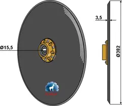 Såskive til John Deere Ø382mm, tykkelse 3,5mm